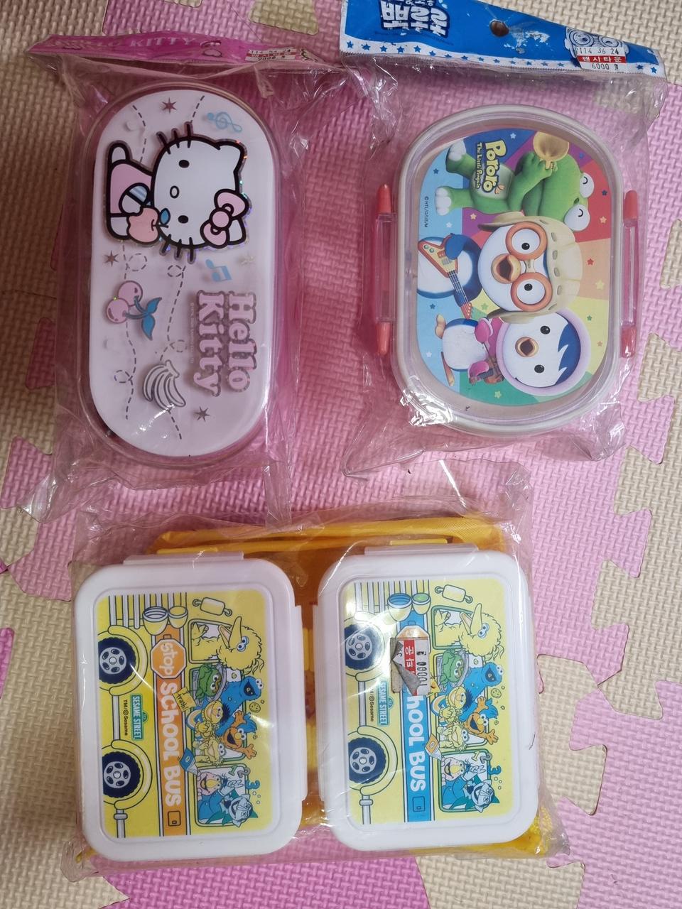 키티도시락통,따로도시락통,한칸도시락통,식판통,커버,
