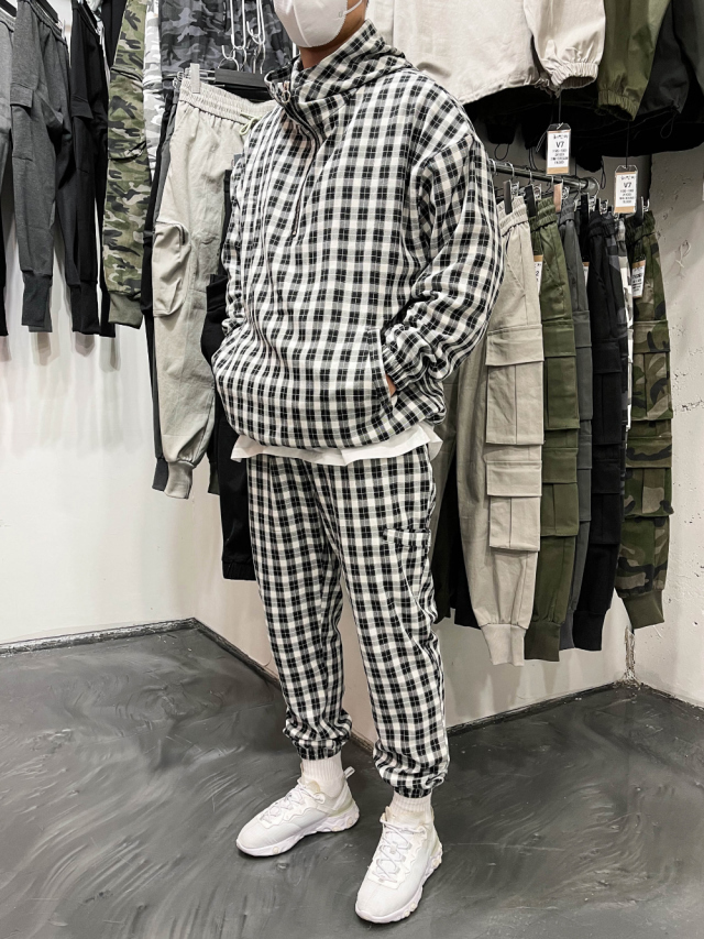 무료배송 멀티체크 메쉬 트레이닝세트 남자츄리닝세트 남자트레이닝복 아노락