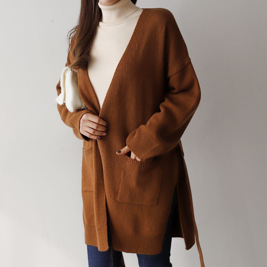 오픈니트가디건 벨트포함 고급고퀄울니트가디건 내제품