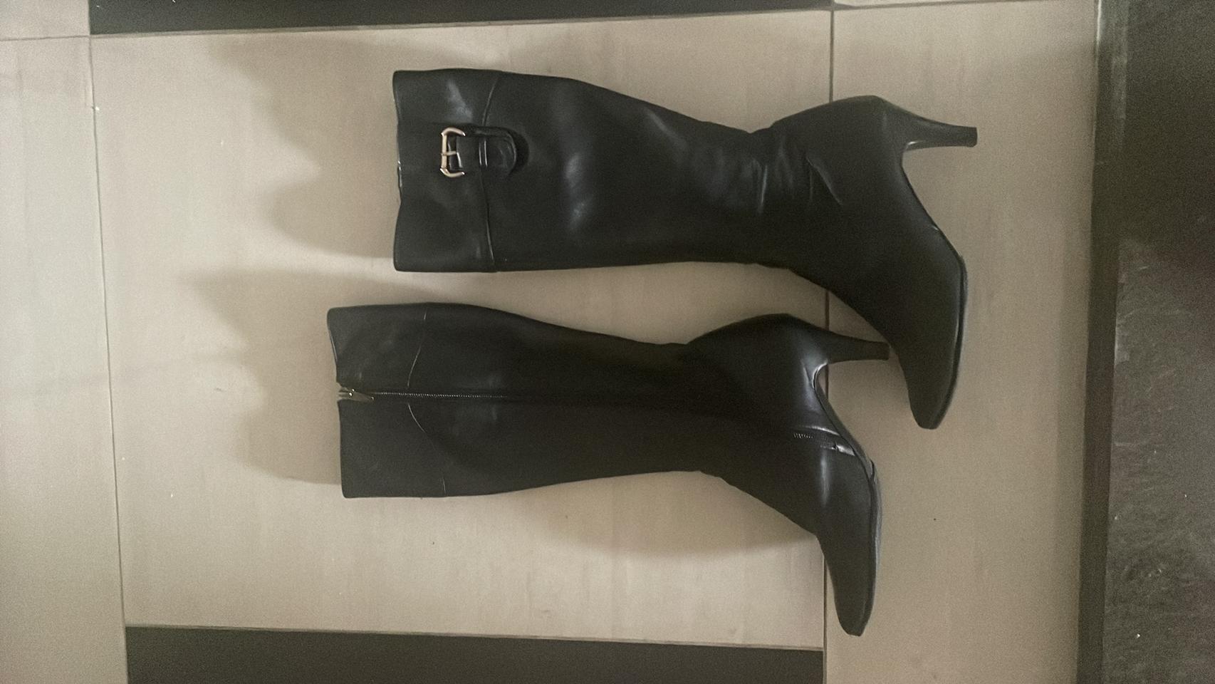 (240)고세 정품 부드러운 가죽 블랙 롱부츠