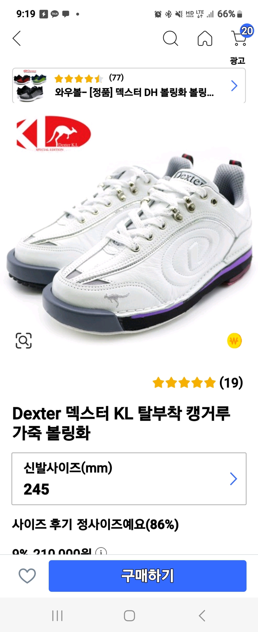 덱스터 KL볼링화245