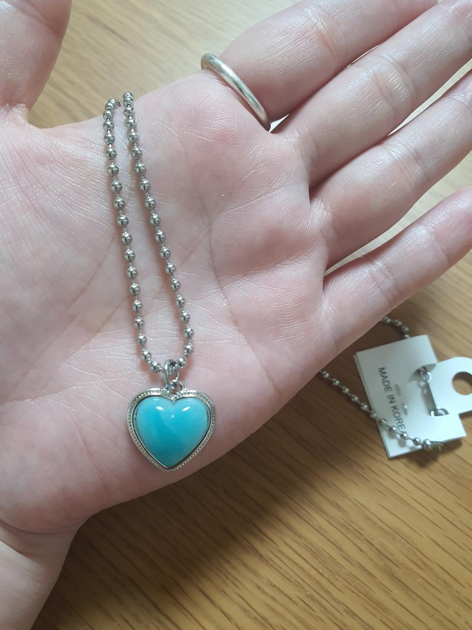 <새상품> 써지컬 원석 하트 목걸이