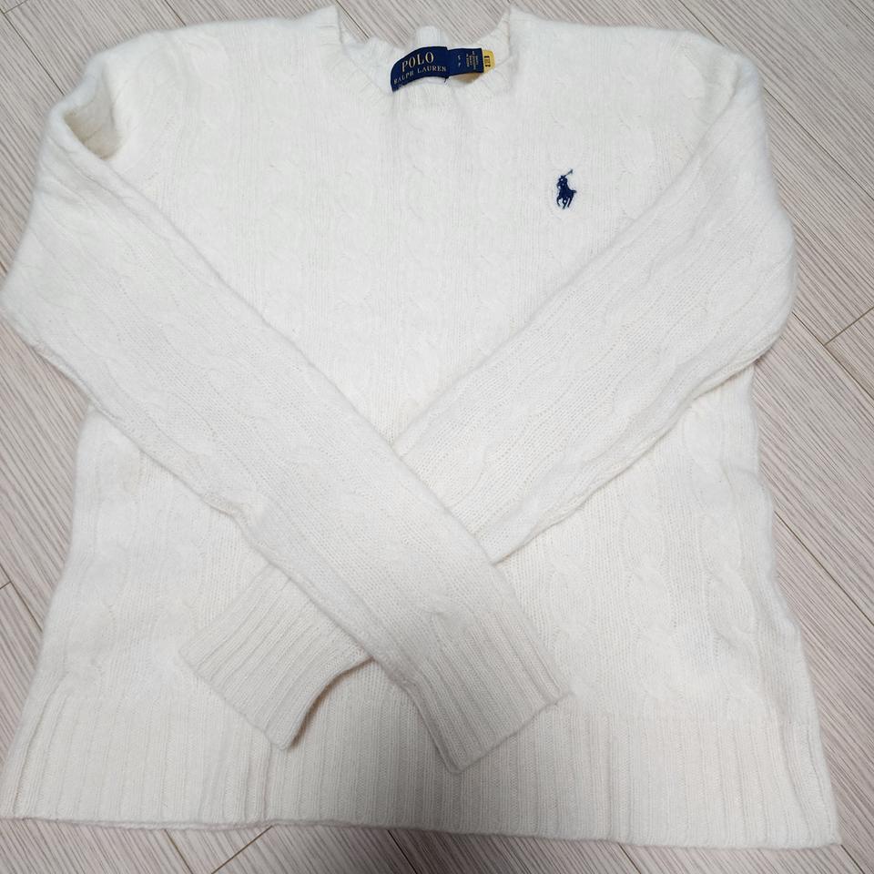 폴로 꽈배기 니트 크림 여성 S