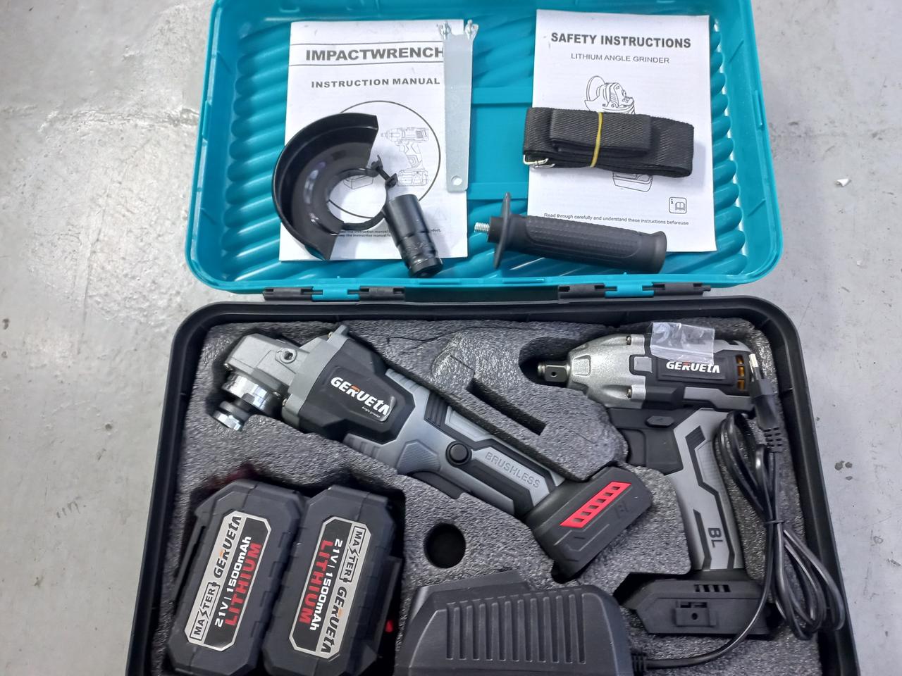 무선 그라인더 , 무선 임팩 드릴 세트 (배터리 2개)