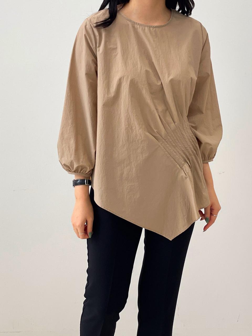 픽턴주름배색언발바스락블라우스 새제품