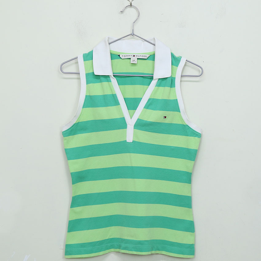 타미힐피거 여성 V넥 민소매카라티 (HU2084)