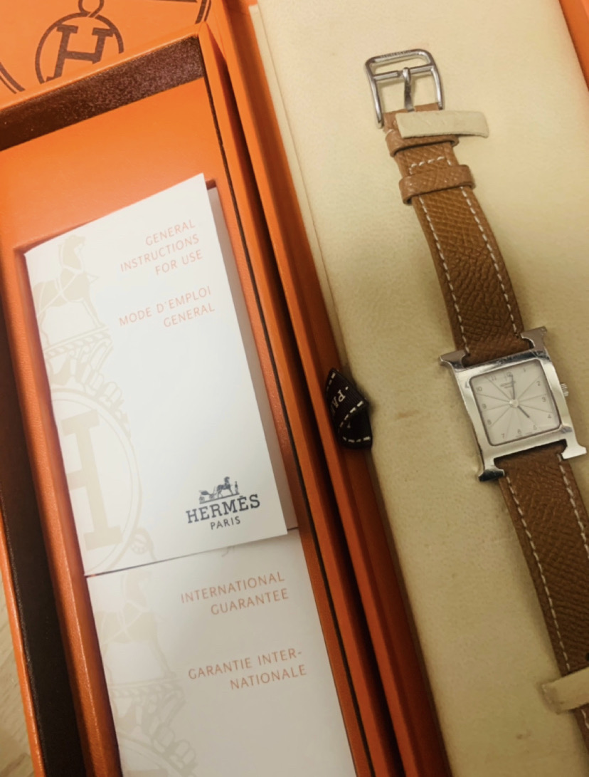 에르메스 시계 H아워  은장 210 (스트랩교체) 보증서 풀박
