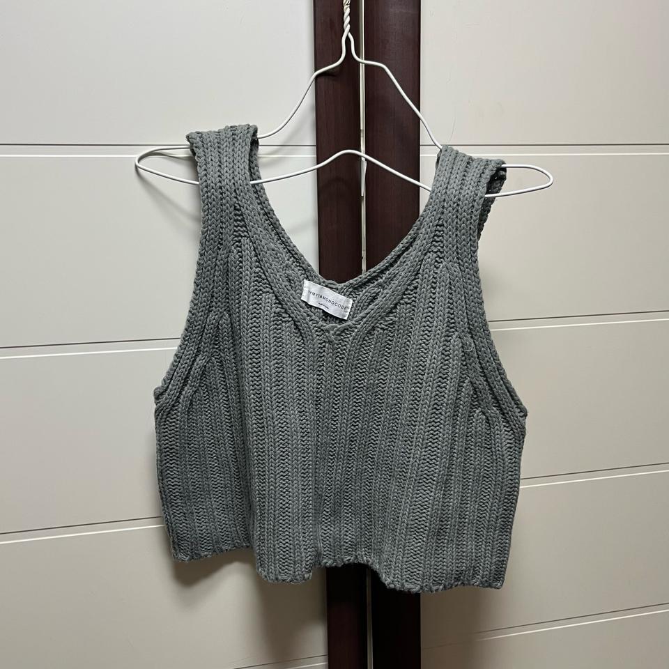 회색크롭조끼.크롭니트조끼