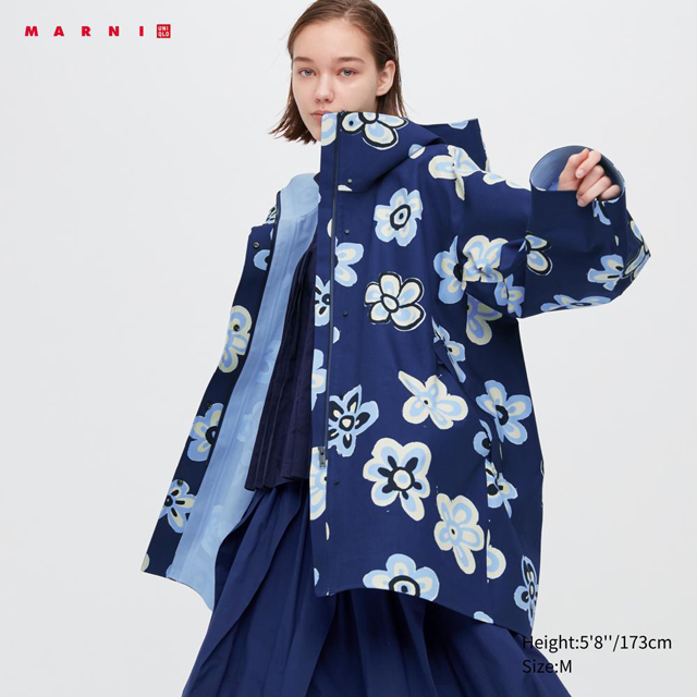 유니클로 마르니 BLOCKTECH오버사이즈하프코트(패턴) UNIQLO and MARNI