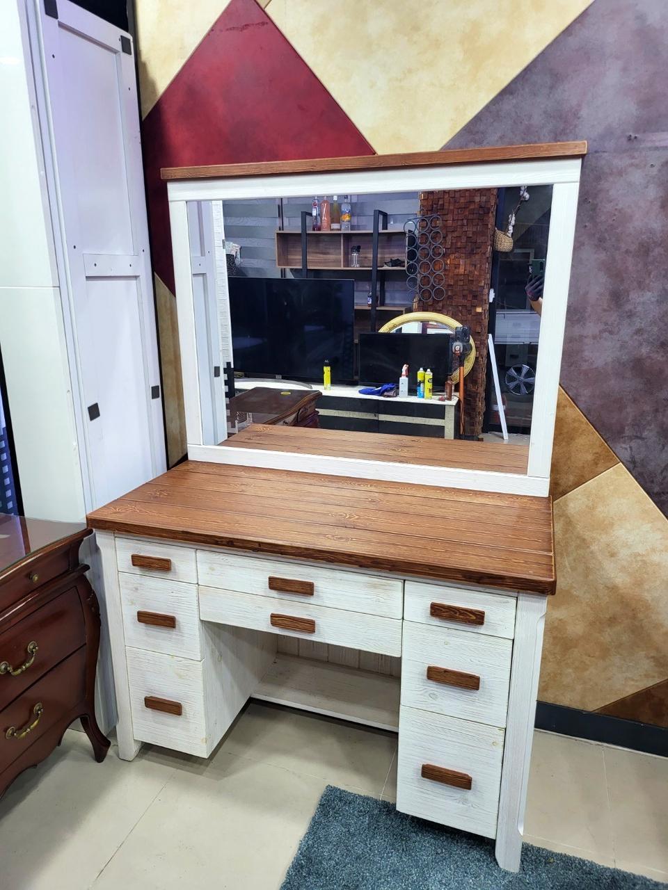 대구중고가구 원목 화장대 거울 세트 수제원목가구