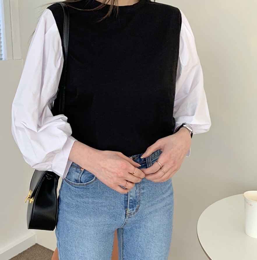 검정 언발 맨투맨