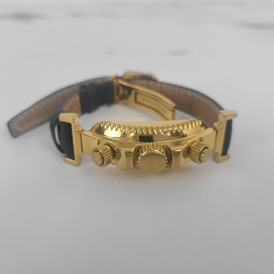 드바스크 유광골드 가죽팔찌