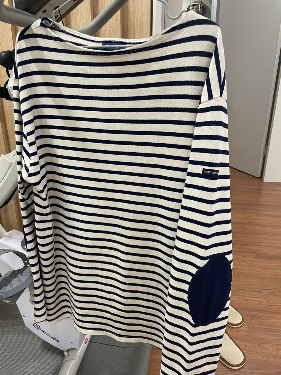 세인트제임스 스트라이프 패치포인트 긴팔티 (1회 착용)