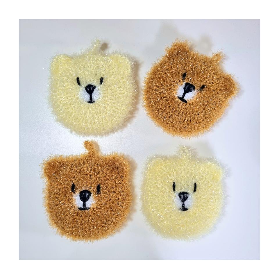 (1개 2,000원)핸드메이드 귀여운 곰돌이수세미 캐릭터수세미 호빵수세미