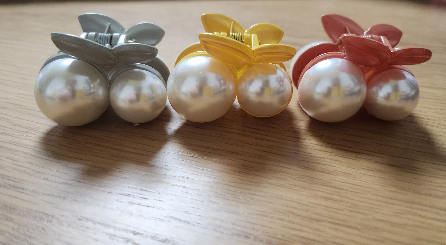 <새상품> 왕진주 앵두미니집게핀