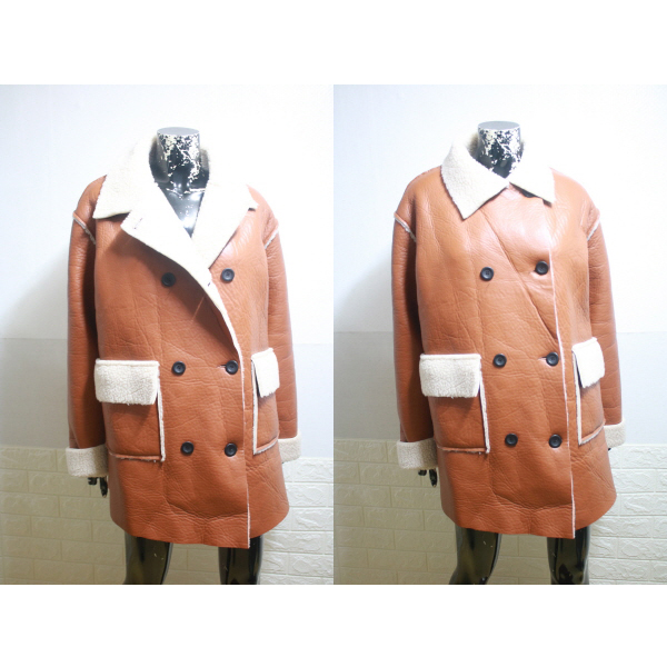 (77) 더블유세컨 W2nd 갈색 뽀송 코트 (free 77내외 오버핏)