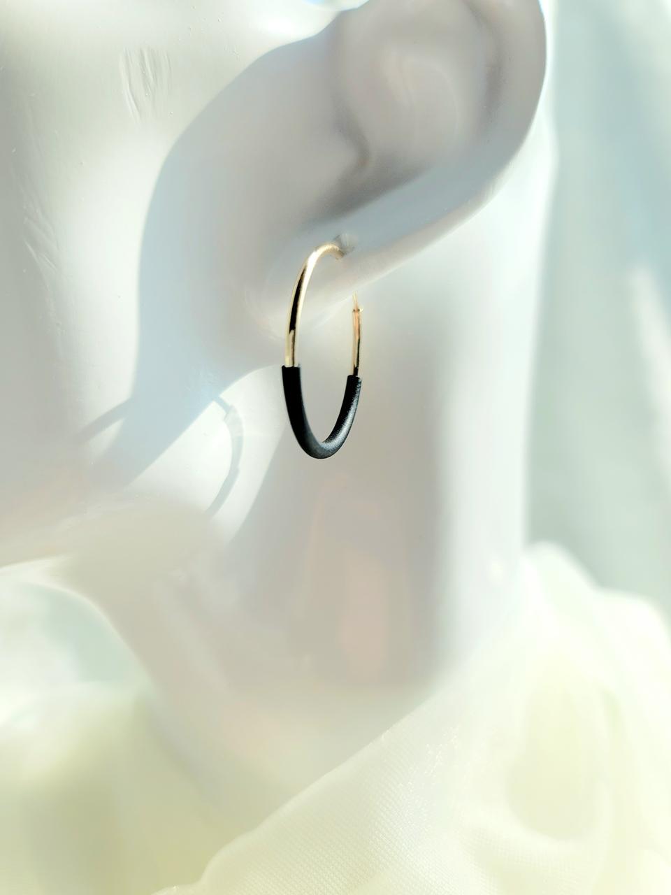 14k 콤비 링 귀걸이