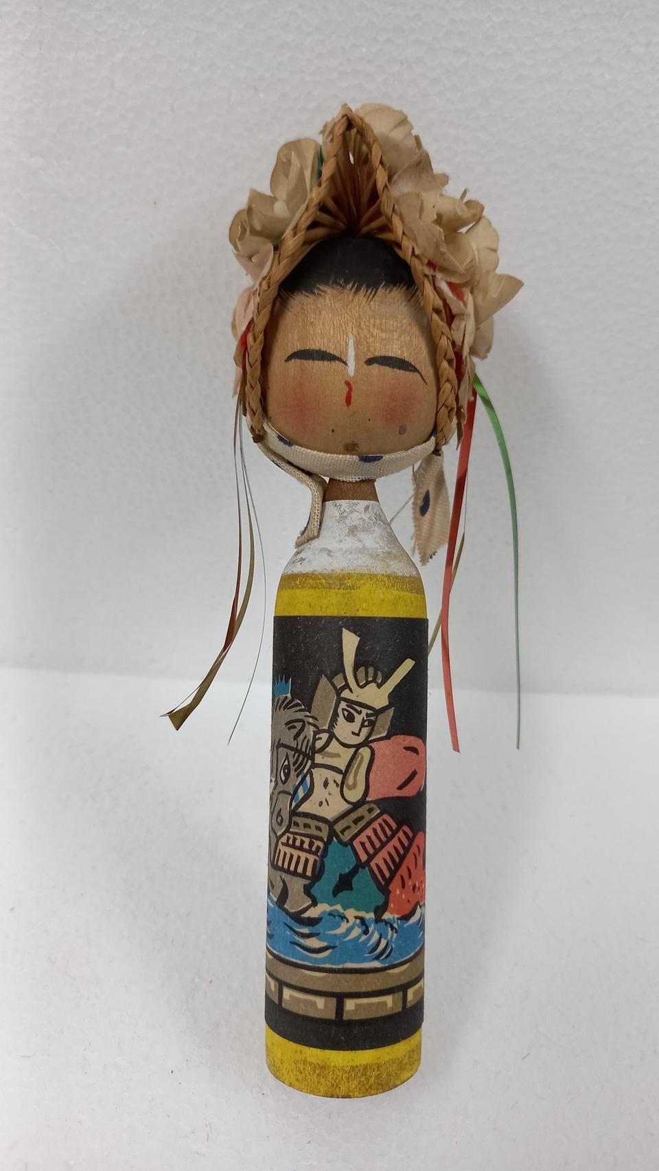 연대 그림 코케시 목각 나무 인형 골동품 고미술 장식품