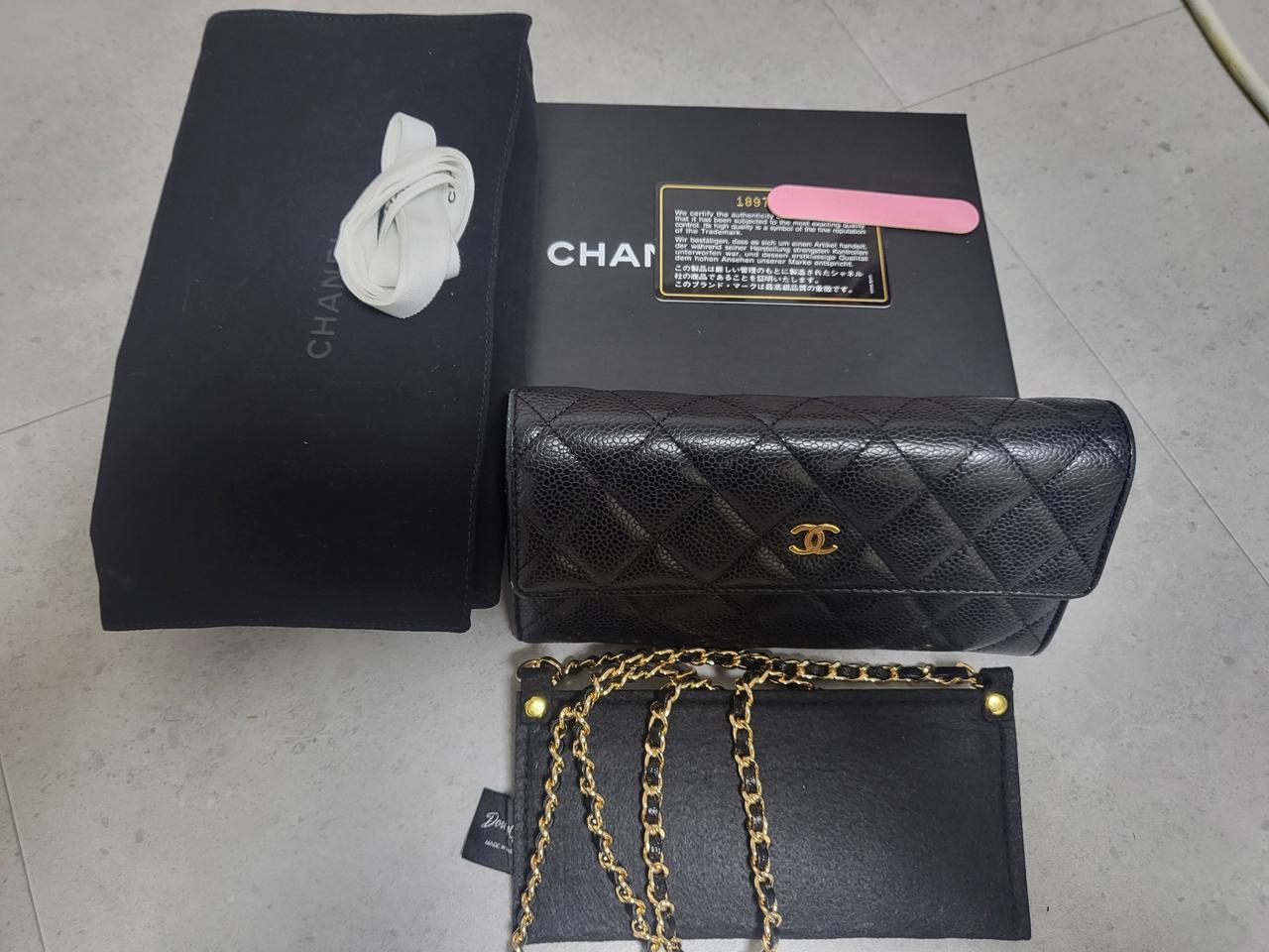 정품샤넬 캐비어 장지갑
