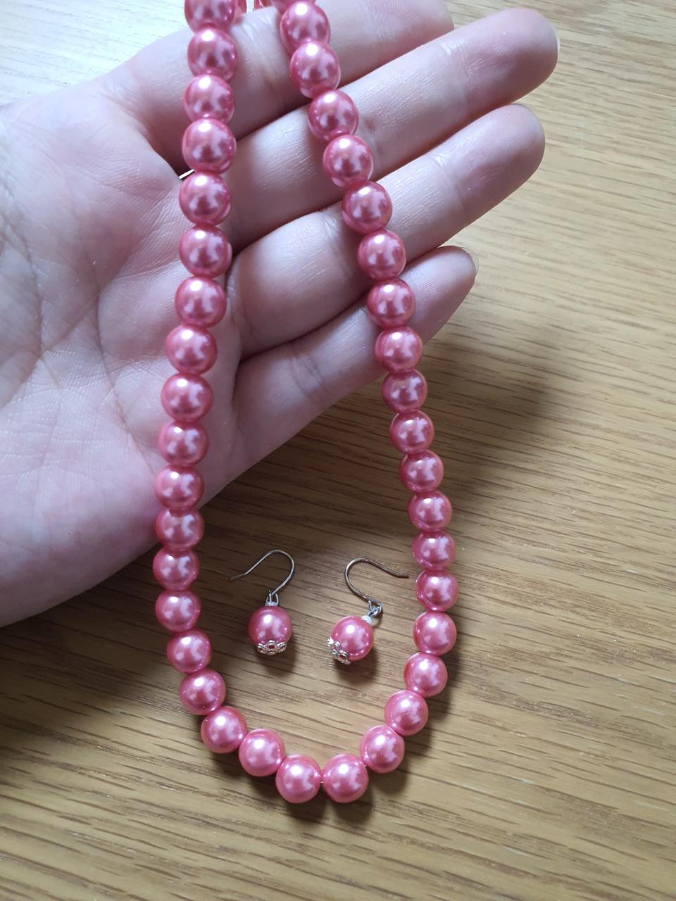 <새상품> 진주느낌 목걸이+귀걸이세트