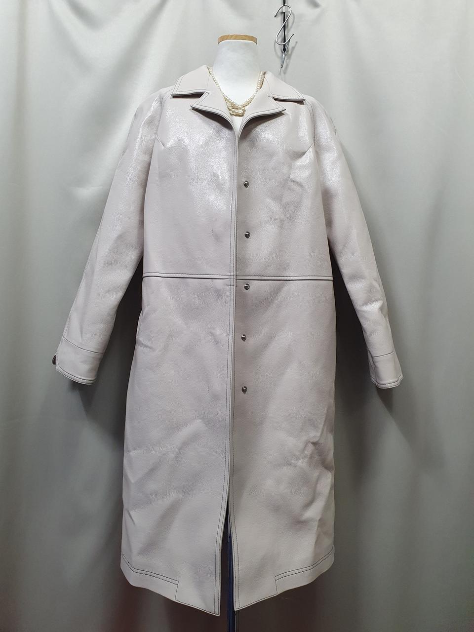 특가새)애나멜 가죽 롱 코트