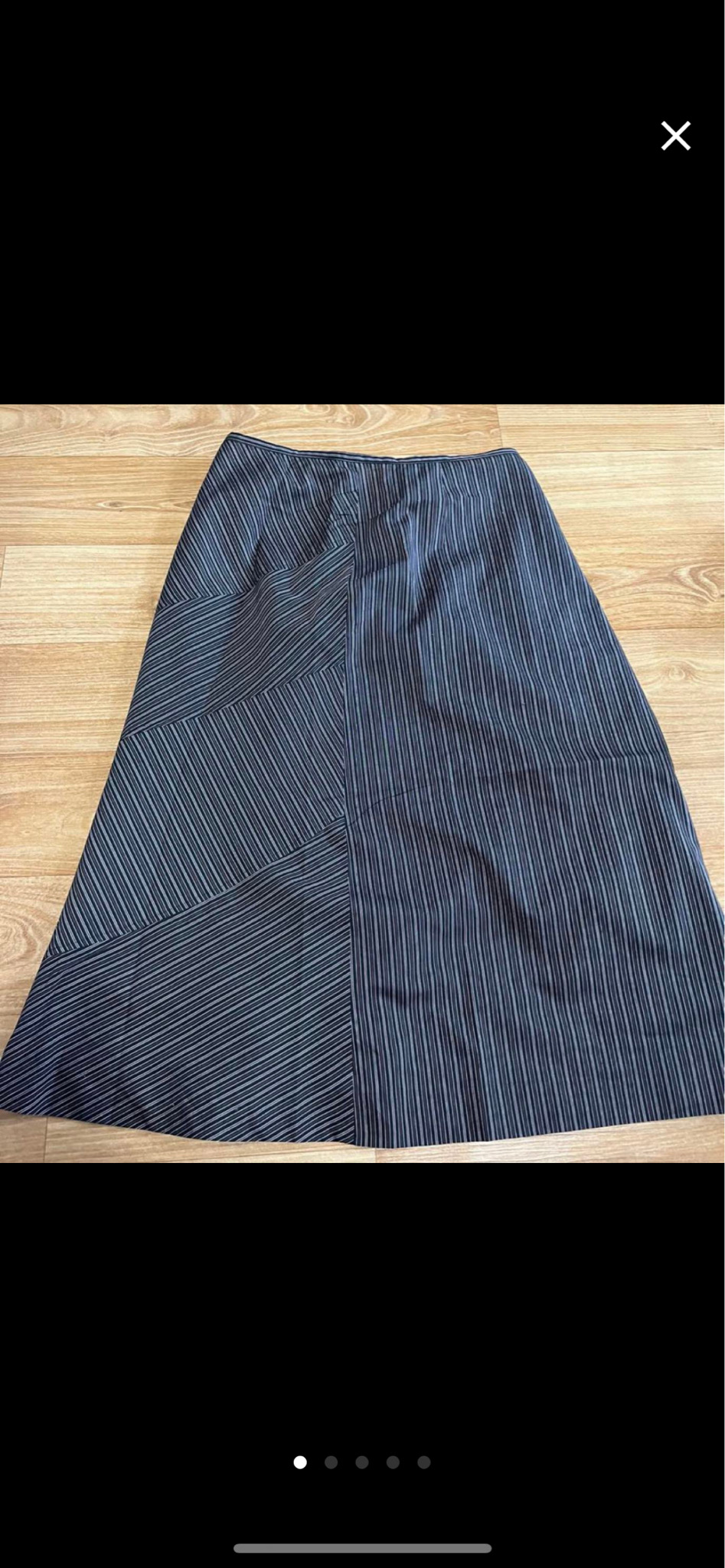 스트라이프 랩 스커트