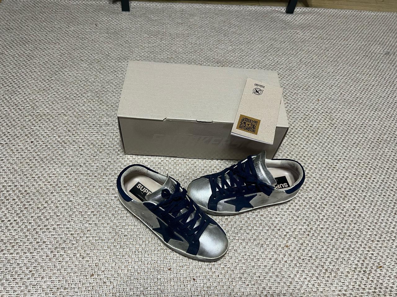 골든구스 실버네이비 35