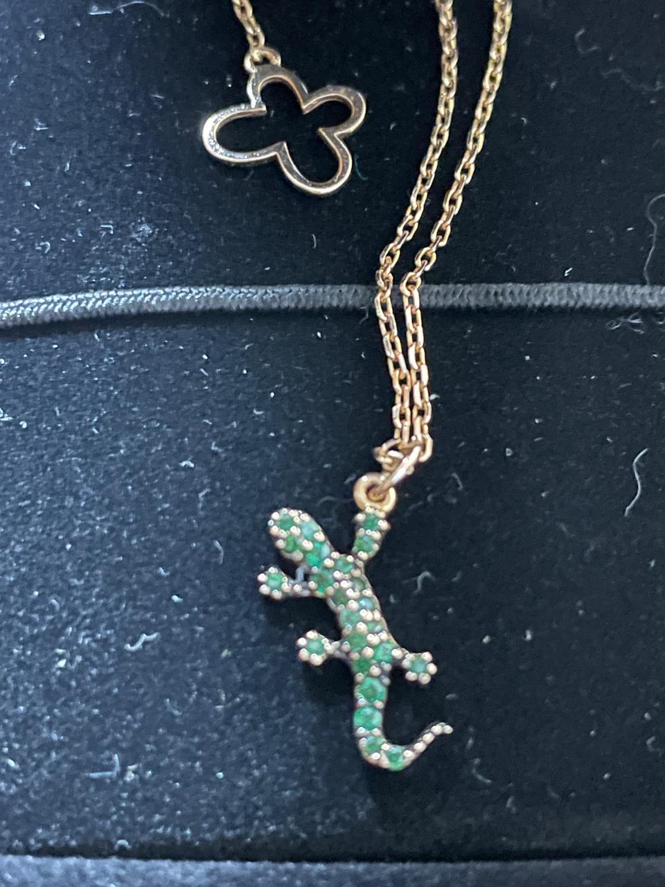 14k 도마뱀목걸이