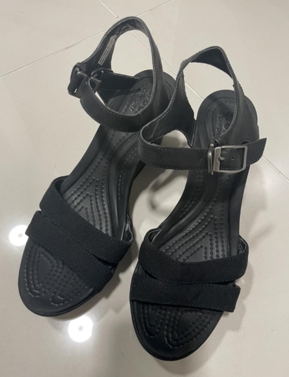 크록스 레이웨지 샌들 웨지힐 w6