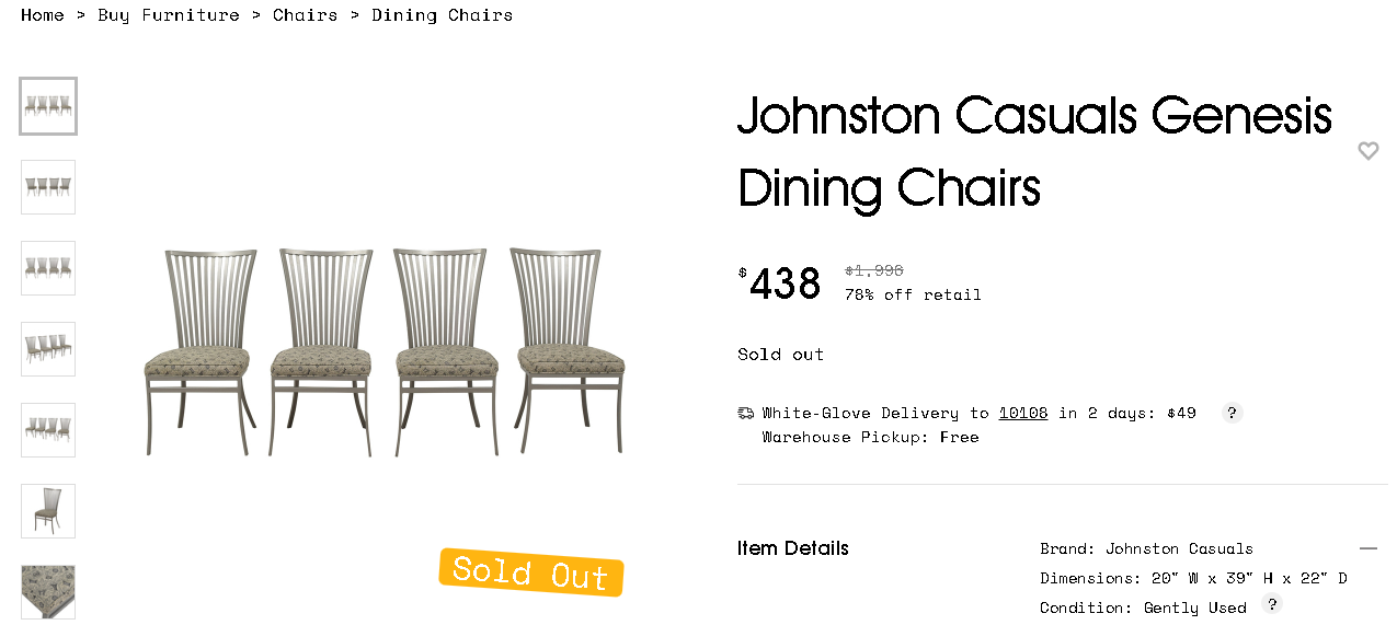 무겁고 튼튼한 빈티지 스타일 의자2개