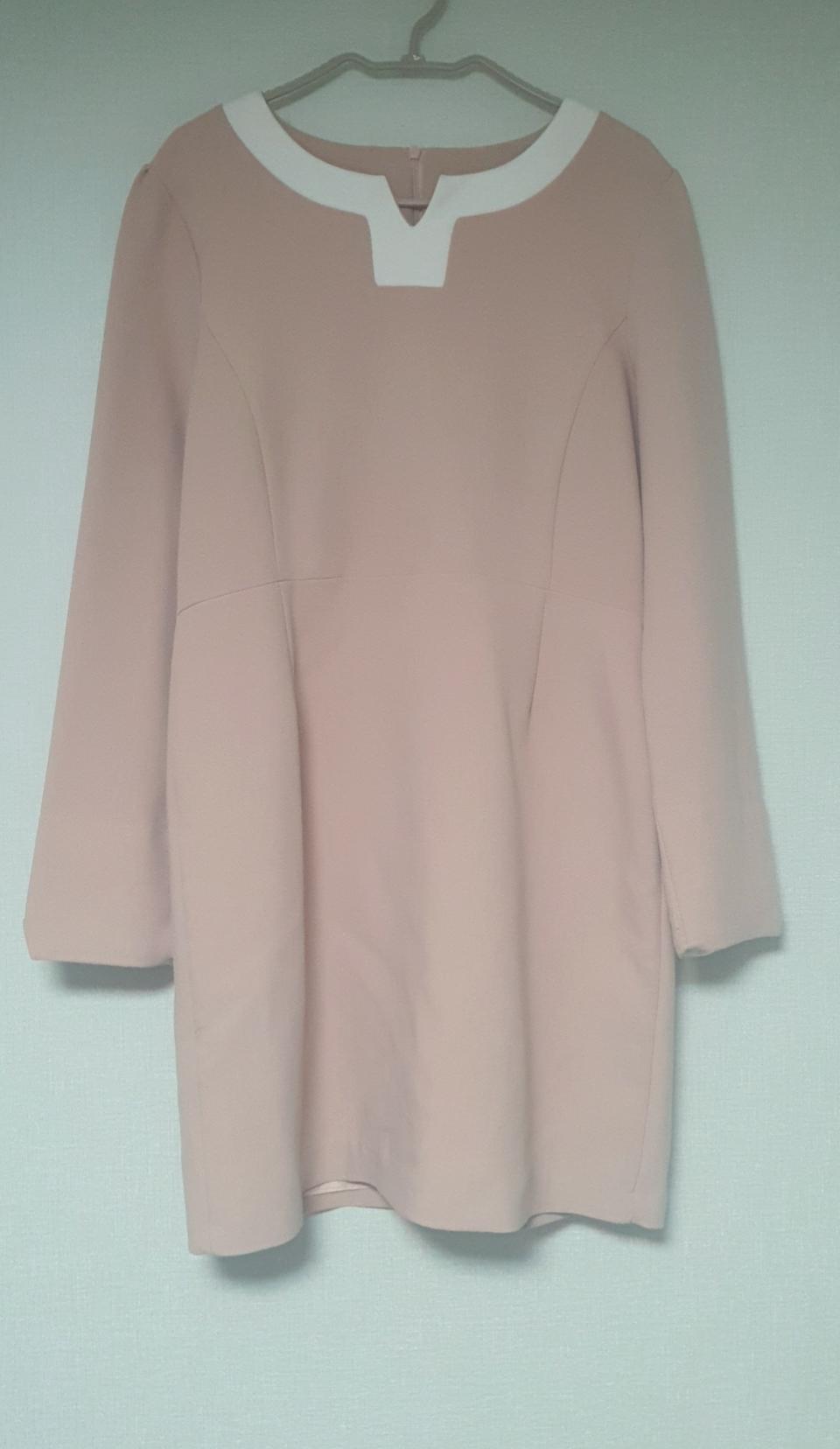 핑크 베이지 배색 미니 원피스 하객룩 격식룩 L 66