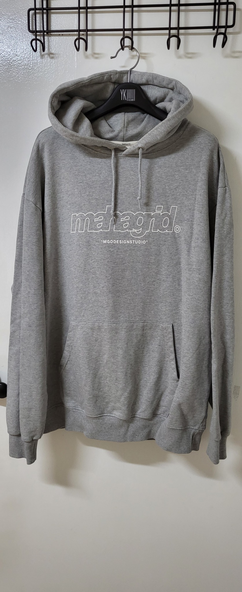 마하그리드 회색후드티L