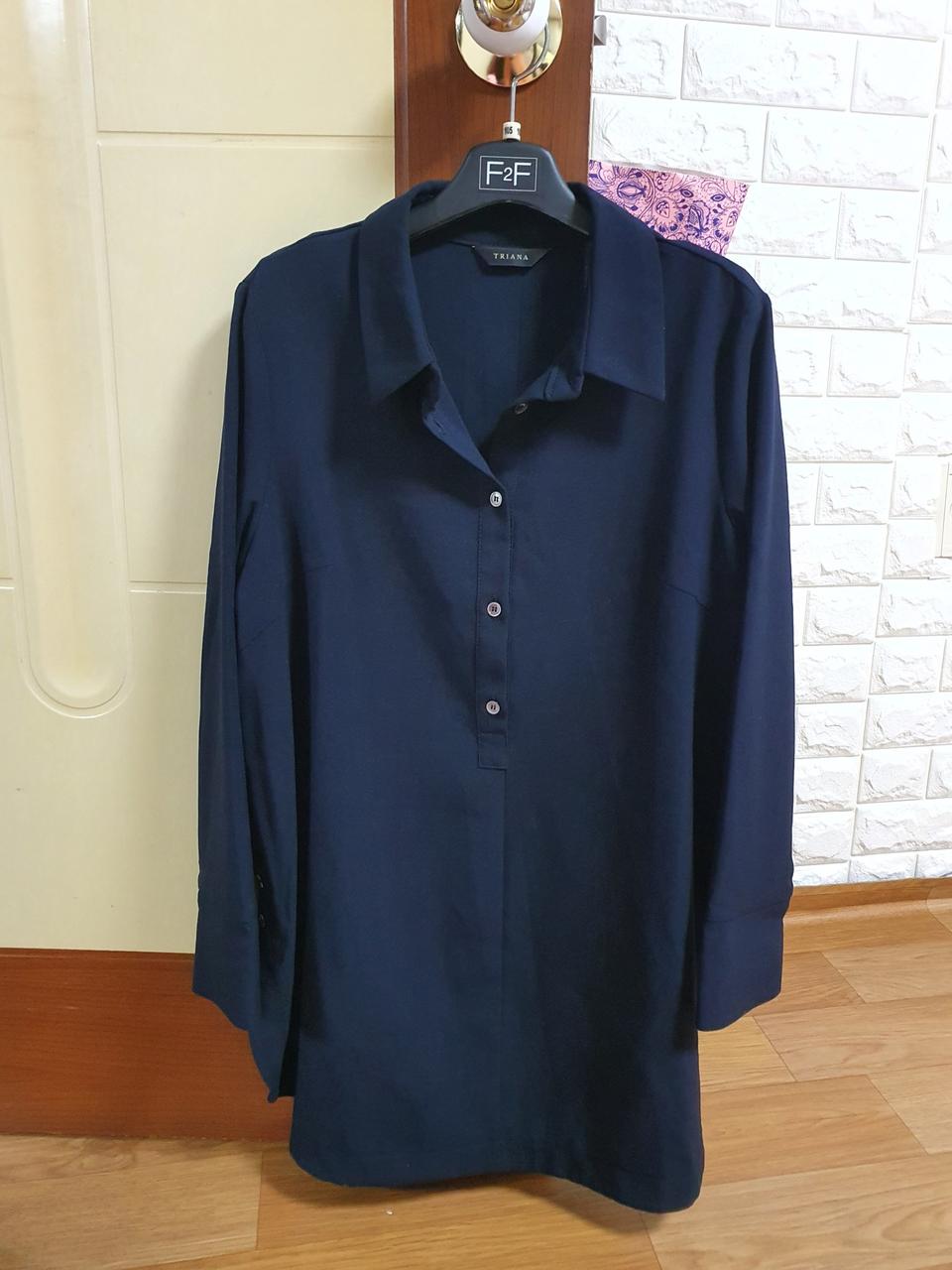 블랙 롱셔츠블라우스