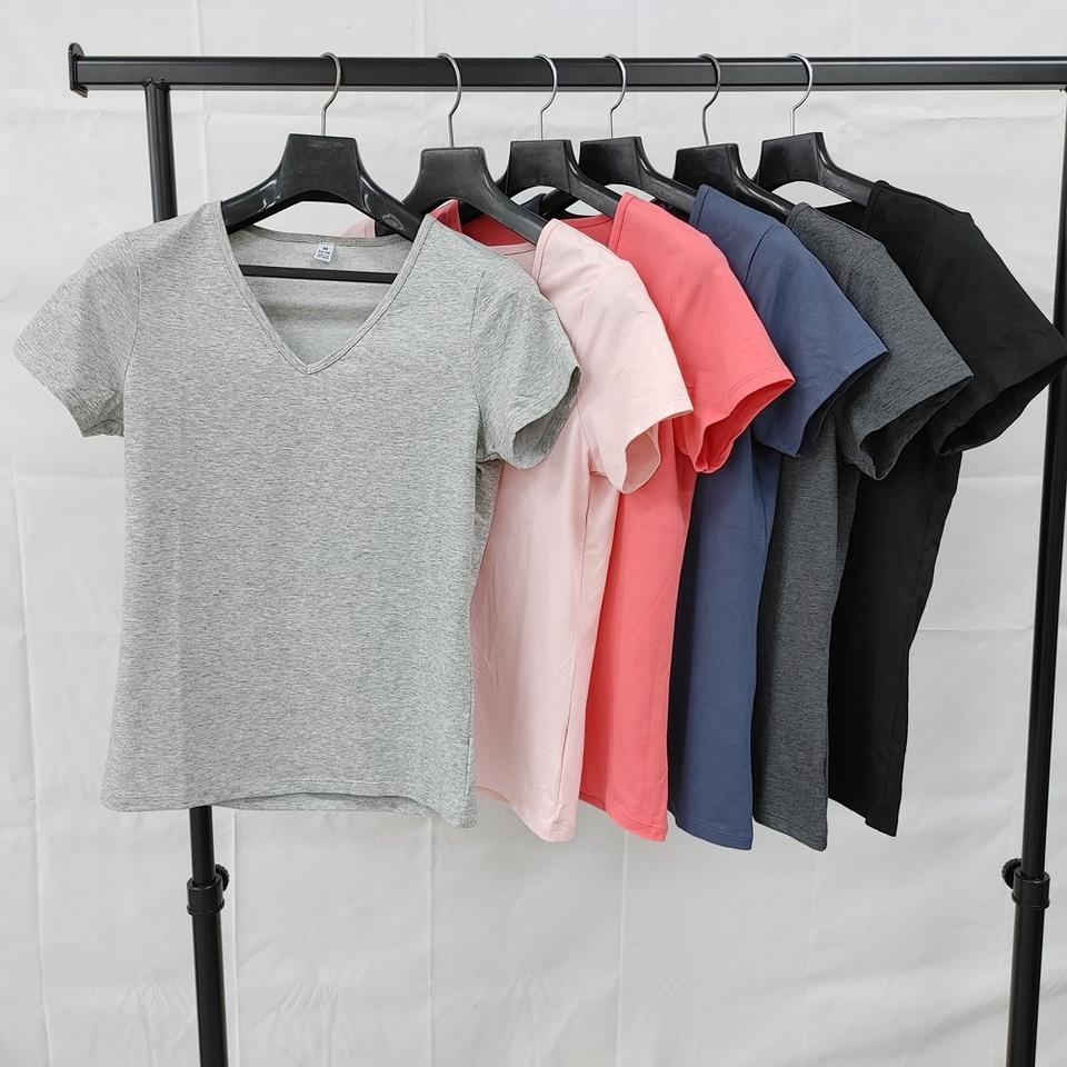 새상품 팬코 1+1 여자 무지 브이넥 기본 반팔티 스판 이너 