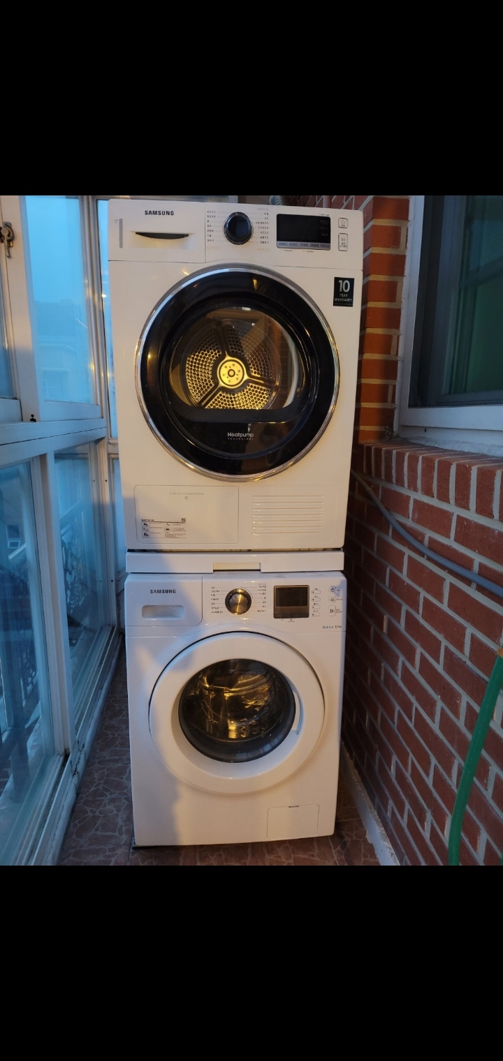삼성 화이트 건조기+드럼세탁기 직렬set 중고세탁기 (전국배송~@