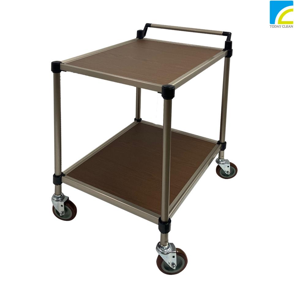 [새제품]이동식 카트 웨건 외건 웨곤 주방 미용 드레싱 우드 2단 대형