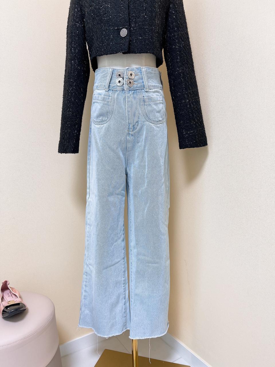 하이웨스트와이드연청팬츠