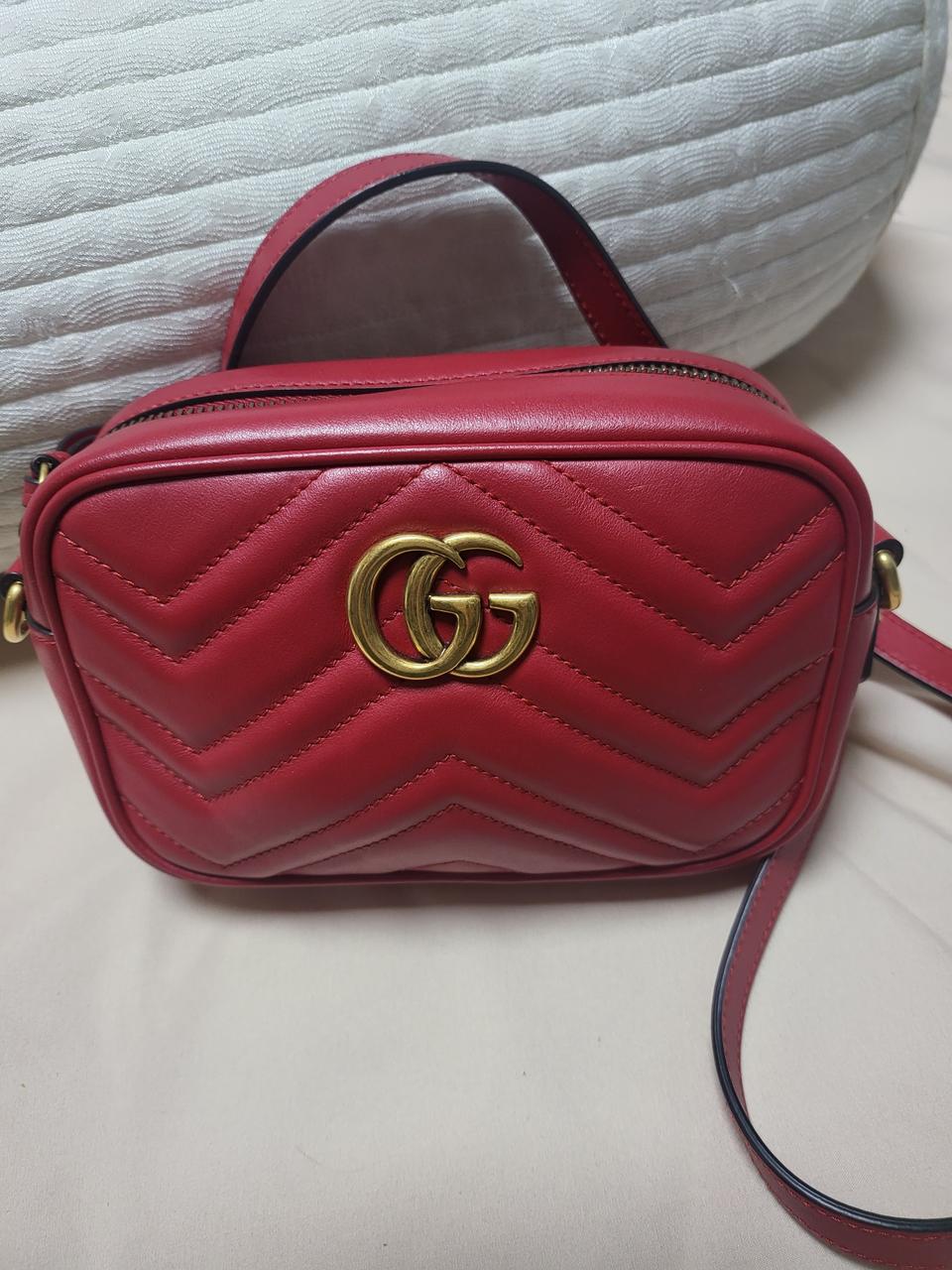 정품 구찌 마틀라세 미니 레드