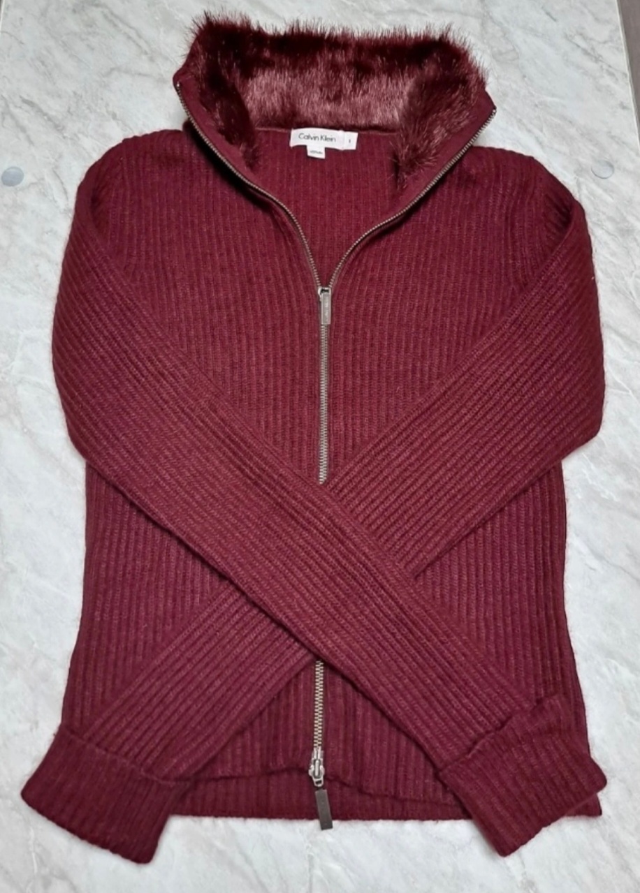 캘빈클라인 니트집업자켓