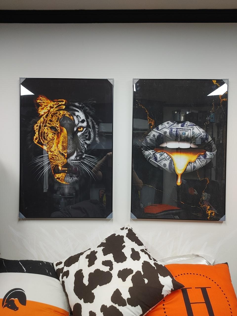 호랑이 백호 달러 팝아트 럭셔리 액자 초대형 그림 대형 인테리어 소품