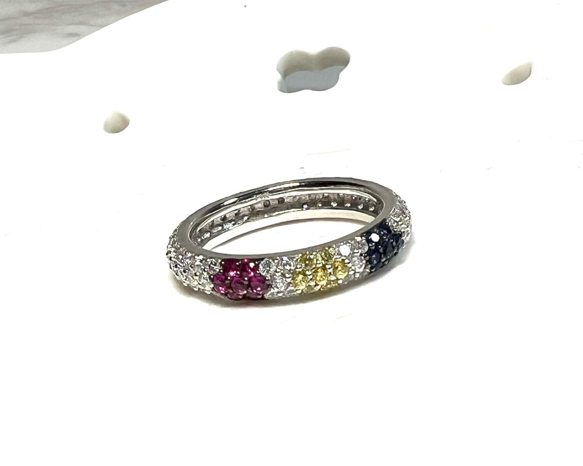 14k 트리플 화이트 골드 금 반지 링 (목걸이 팔찌 귀걸이)