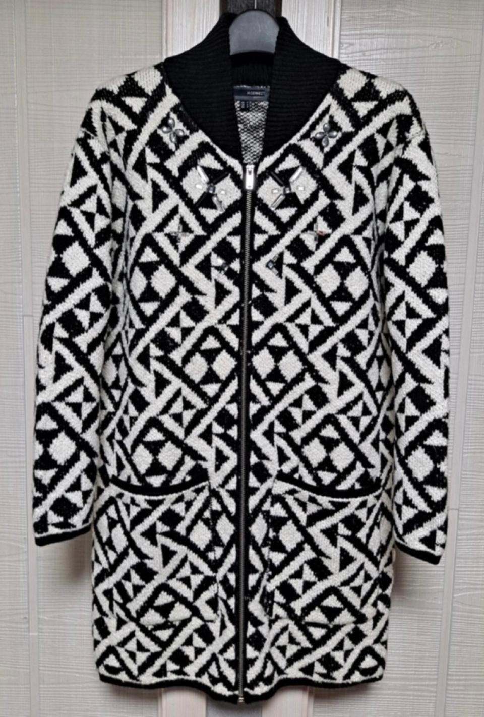 에이치커넥트 롱 집업니트