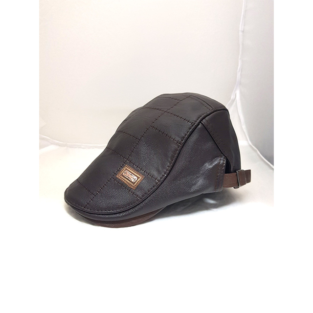 (무배)인조가죽 헌팅캡 자몽트 진브라운 PU 고급형 사이즈 조절 가을 겨