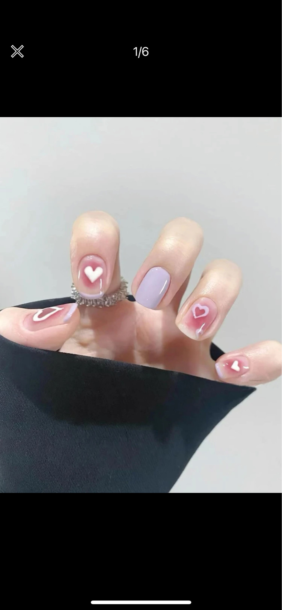 새상품)봉숭아 퍼플하트 짧은 네일팁(24pcs)