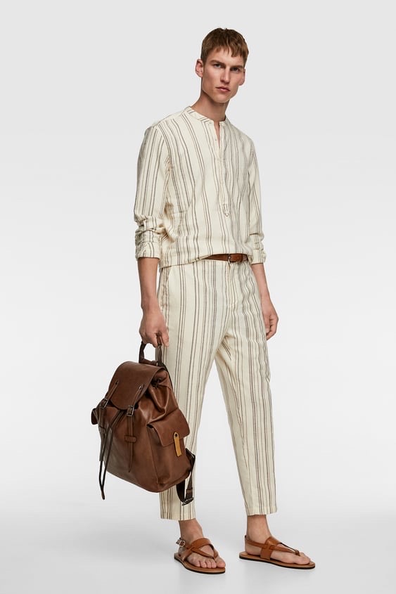 자라 스트라이프 셔츠 셋업