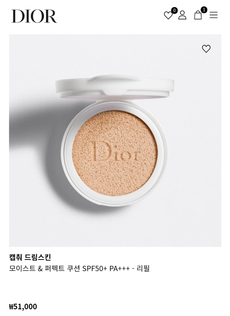 새상품/무배)디올 캡춰 드림스킨 쿠션 리필 000