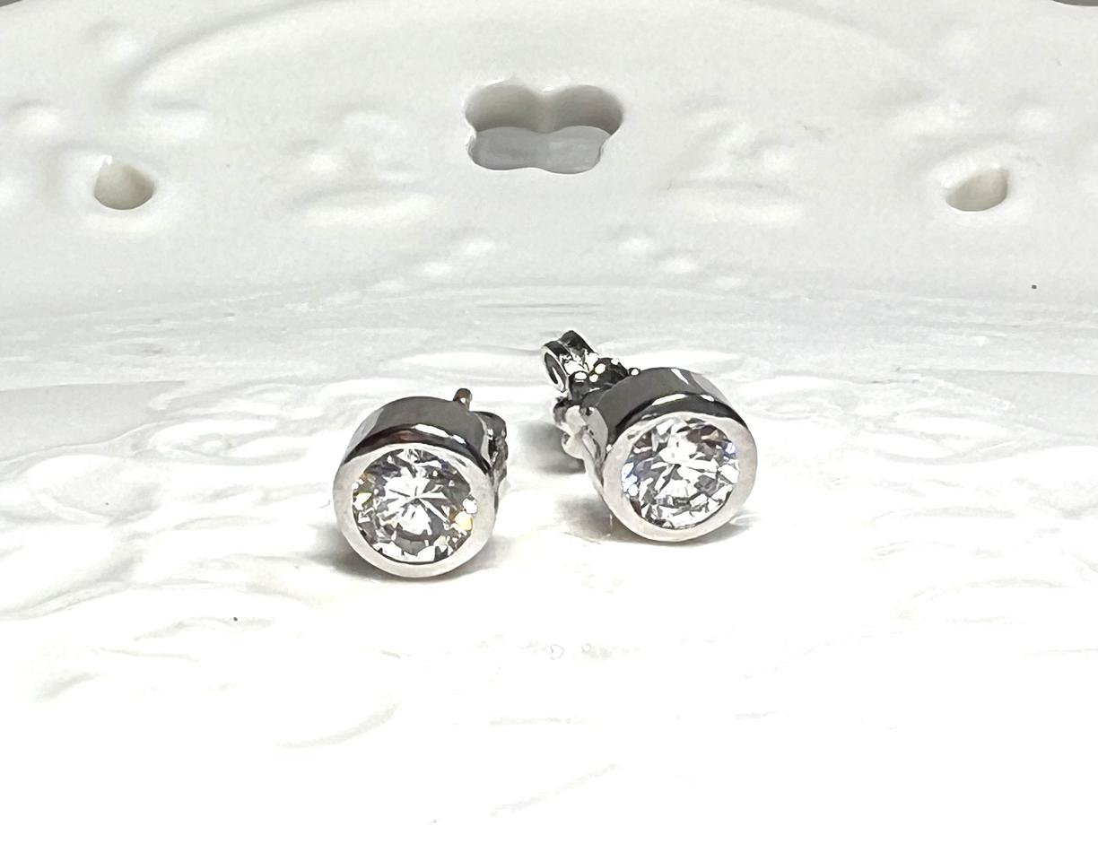 14k 동글 화이트 골드 금 귀걸이 (반지 목걸이 팔찌)