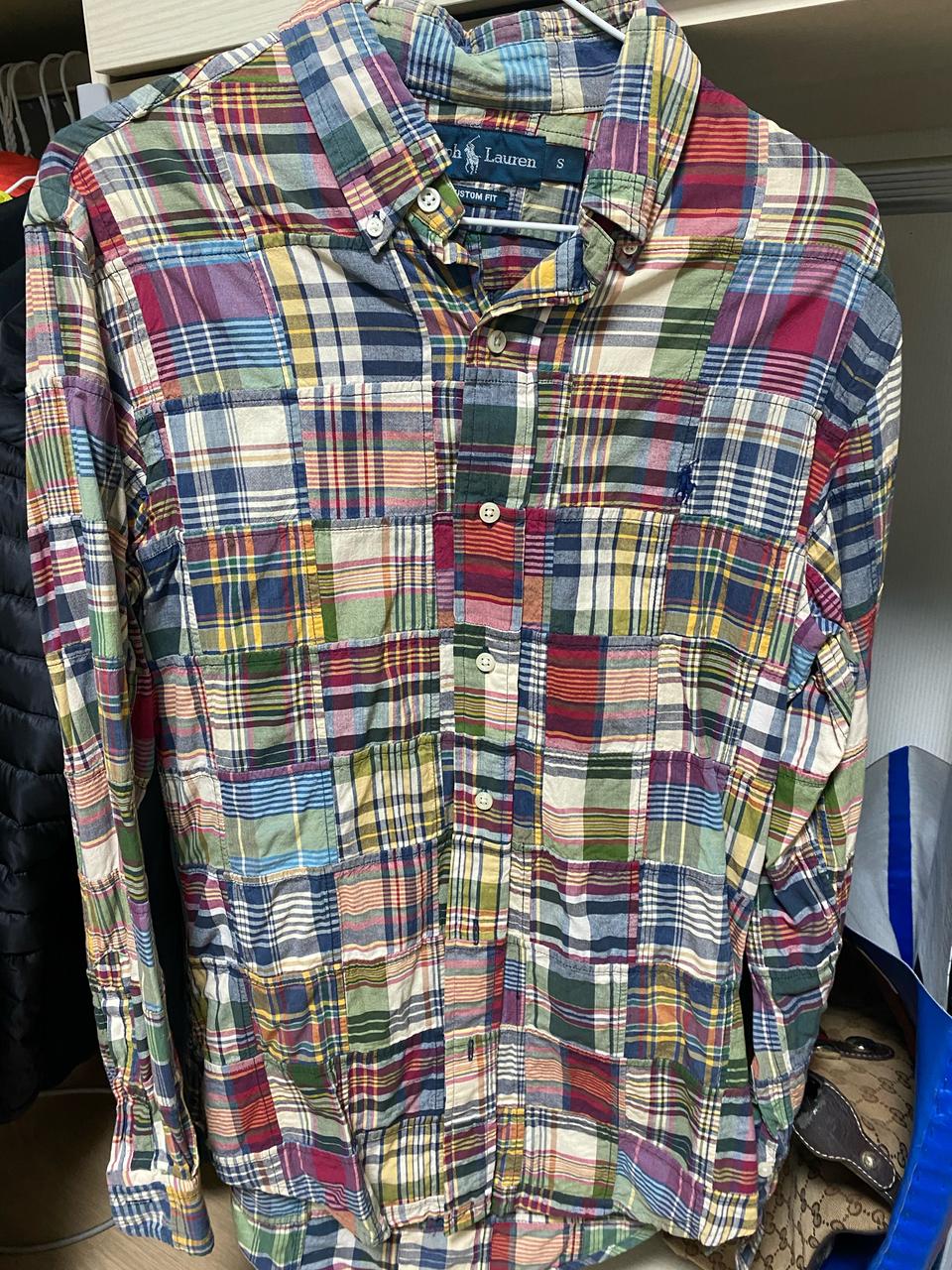 폴로 랄프로렌 마드라스 패치워크 셔츠 S (95)