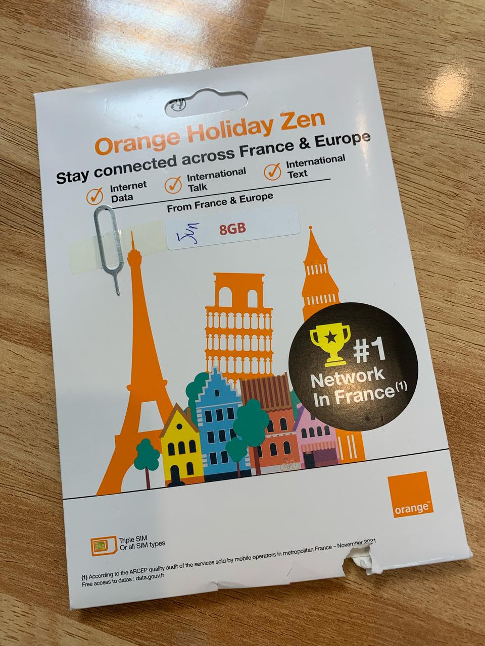 프랑스 유심 - 아이폰 (11.28일 사용 시작 - 14일 사용 가능)