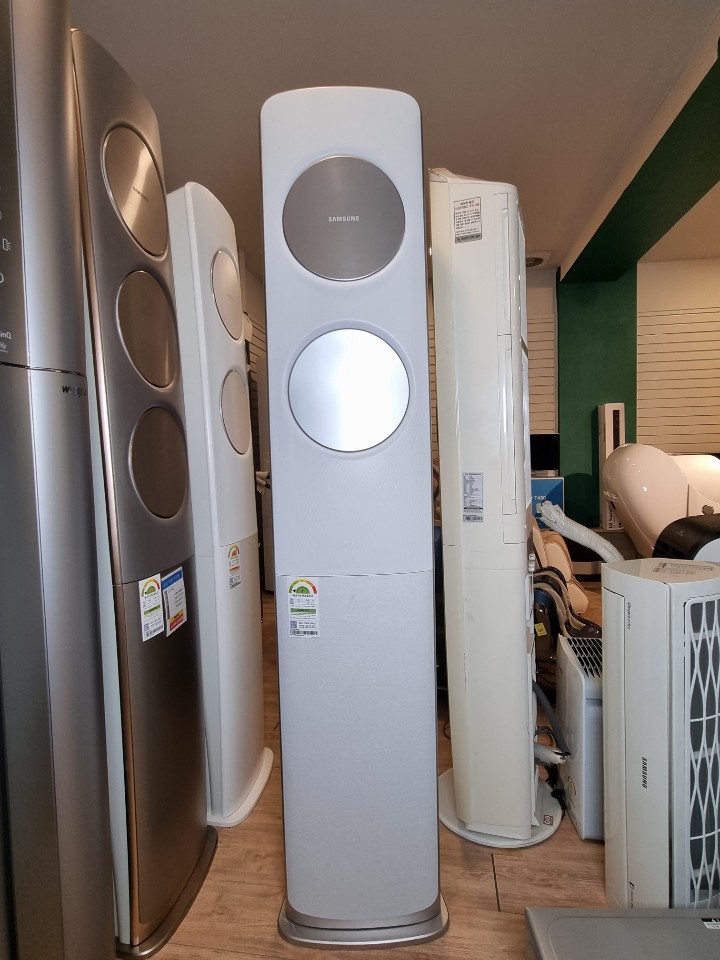 (대구중고가전)중고에어컨 삼성무풍투인원 17평+6평(공기청정)화이트